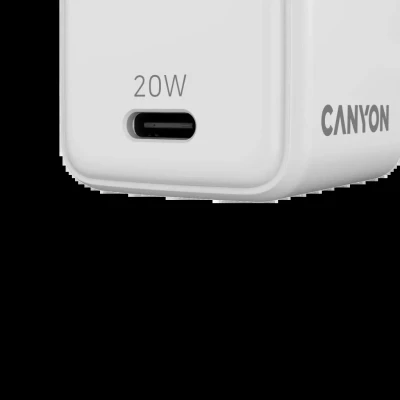 Зарядний пристрій Canyon CU20C GaN 20 W 1xPD EU White (CNS-CUW20C) - Фото