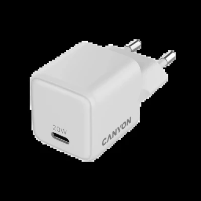 Зарядний пристрій Canyon CU20C GaN 20 W 1xPD EU White (CNS-CUW20C) - Фото