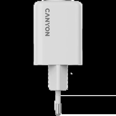 Зарядний пристрій Canyon CU45AC GaN 45 W 1xPD 1xQC EU White (CNS-CUW45AC) - Фото