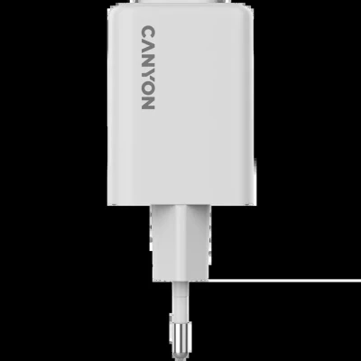 Зарядний пристрій Canyon CU45CC GaN 45 W 2xPD EU White (CNS-CUW45CC) - Фото