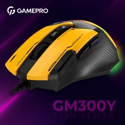 Мышка GamePro GM300Y USB Yellow/Black (GM300Y) - Фото