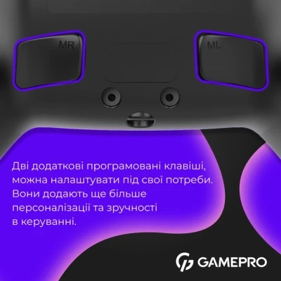 Геймпад GamePro GPS13B BT 5.3/USB/PC/iOS/Android/PS3/PS4 RGB Black (GPS13B) - Фото
