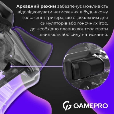 Геймпад GamePro GPS13T BT 5.3/USB/PC/iOS/Android/PS3/PS4 RGB Transparent (GPS13T) - Фото