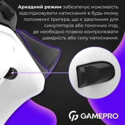 Геймпад GamePro GPS13W BT 5.3/USB/PC/iOS/Android/PS3/PS4 RGB White (GPS13W) - Фото