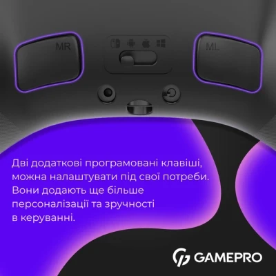 Геймпад GamePro GPX13B 2.4G/BT 5.1/USB/PC/iOS/Android RGB Black (GPX13B) - Фото