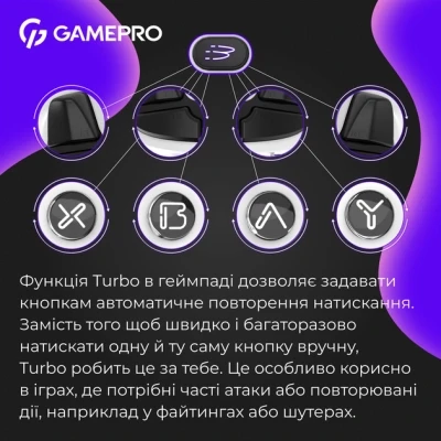 Геймпад GamePro GPX13W 2.4G/BT 5.1/USB/PC/iOS/Android RGB White (GPX13W) - Фото