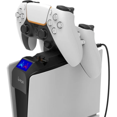 Зарядное устройство iPega PG-P5S016 Для геймпадів DualSense PS5 Sony PlayStation 5 Slim Black (PG-P5S016) - Фото
