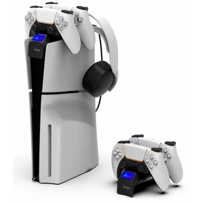 Зарядное устройство iPega PG-P5S016 Для геймпадів DualSense PS5 Sony PlayStation 5 Slim Black (PG-P5S016) - Фото