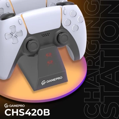 Зарядное устройство GamePro CHS420B Для геймпадів DualSense PS5 Black (CHS420B) - Фото