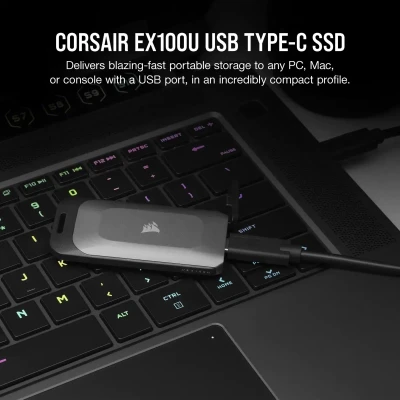 Накопичувач SSD USB 3.2 1 TB Corsair (CSSD-EX100U1TB) Накопичувач SSD USB 3.2 1 TB Corsair (CSSD-EX100U1TB)