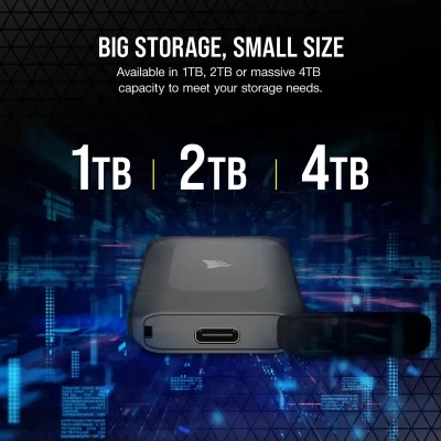 Накопитель SSD USB 3.2 2TB Corsair (CSSD-EX100U2TB) Накопитель SSD USB 3.2 2TB Corsair (CSSD-EX100U2TB)