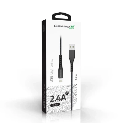 Дата кабель USB 2.0 AM to Lightning 1.2m FL-12B Grand-X (FL-12B) - Фото