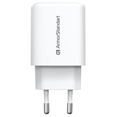 Зарядное устройство Armorstandart 1xUSB-C + 1xUSB 25W GaN white (ARM89532)