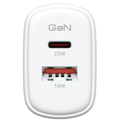 Зарядное устройство Armorstandart 1xUSB-C + 1xUSB 25W GaN white (ARM89532) Зарядное устройство Armorstandart 1xUSB-C + 1xUSB 25W GaN white (ARM89532)